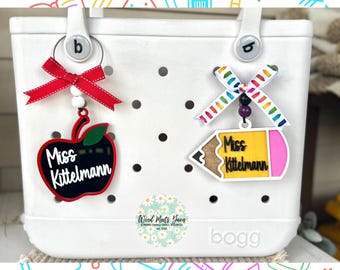 Teacher Appreciation Gift. Teacher Bag Charm, Teacher Bogg Bag