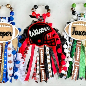 Custom Football Tassel Charm for Bogg Bag, Bookbag, Sports Bag - Personalized Team Colors, Monogram Gift for Mom, Player, or Coach