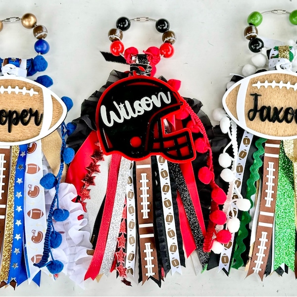 Custom Football Tassel Charm for Bogg Bag, Bookbag, Sports Bag - Personalized Team Colors, Monogram Gift for Mom, Player, or Coach