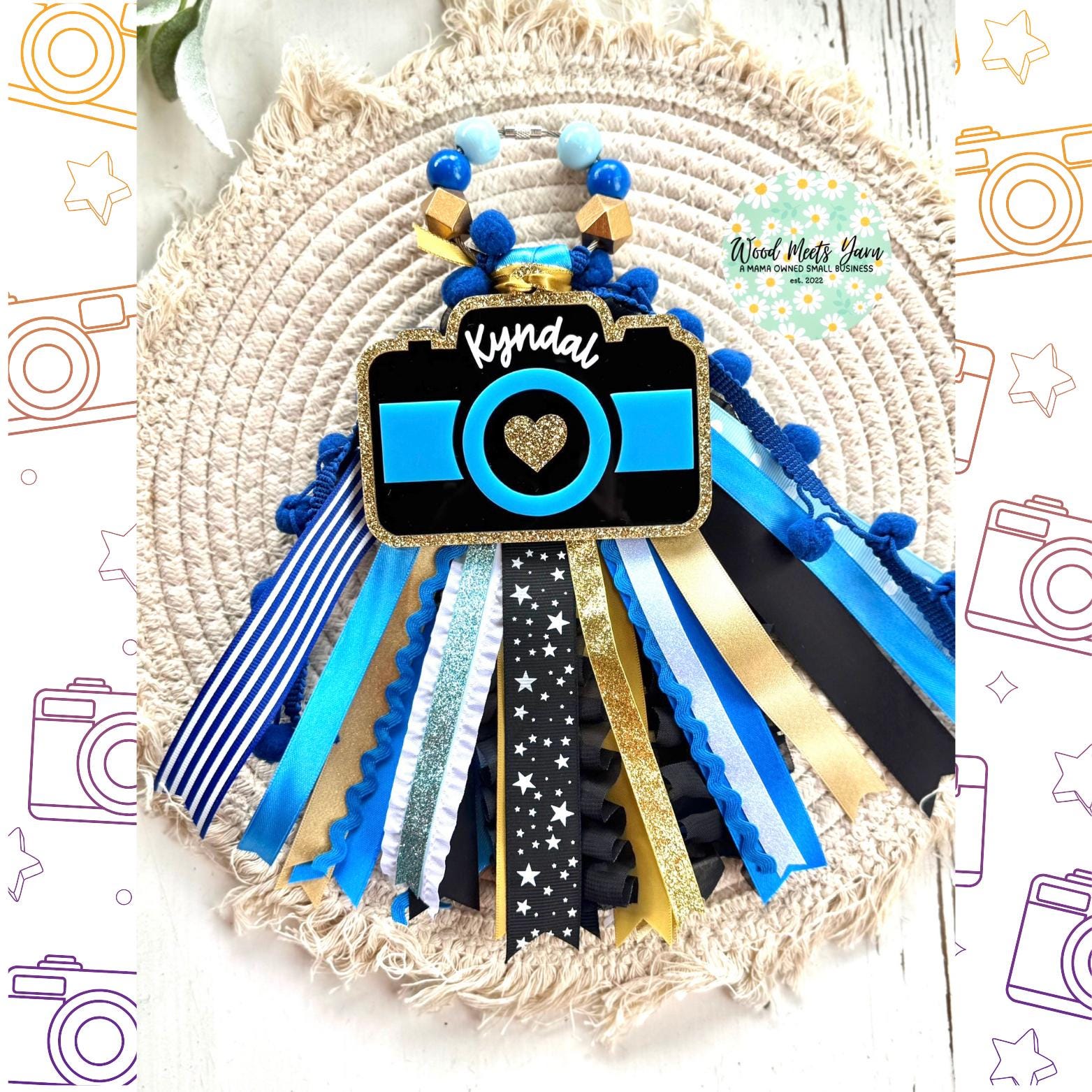 Personalized Camera Tassel Charm | Photographer Bag Tag | Custom Name Camera Keychain | Graduation Gift for Photographer | Camera Accessory