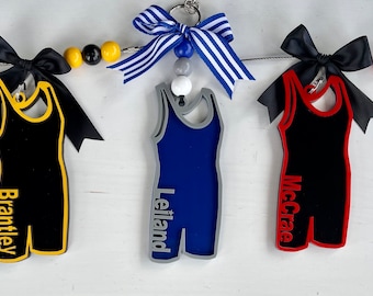 Wrestling Bogg Bag Tag Charm | Custom weight Singlet | Custom School Team Color | Gift | Player