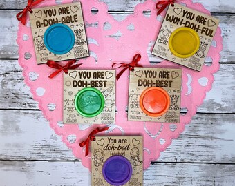 Valentine's Day card, Kid Play-Doh Valentines gift for school classrooms