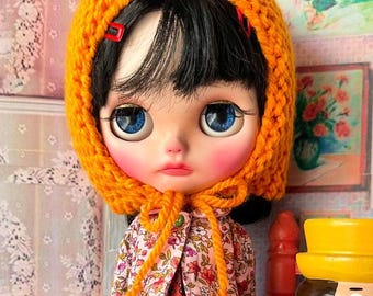 OOAKカスタムブライスドール：ニットボンネット付きアートドール