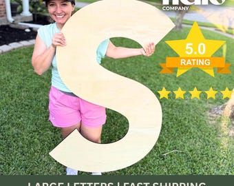 Large Wooden Letter Cutouts For Events And Nursery With Freestanding Option