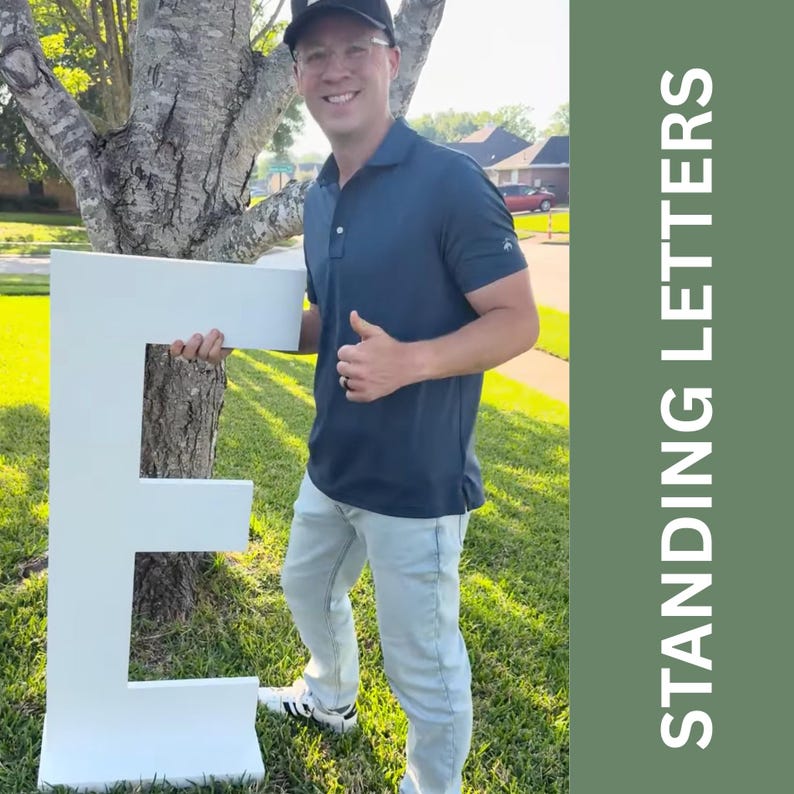 Large Wooden Letters | Freestanding Optional Base | 12–46 Inch ...