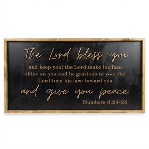 Engraved Wood Sign | Numbers 6:24-26 Scripture, Christian Home Decor