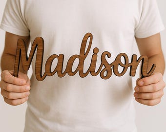 Custom Nursery Wooden Name Sign, Personalized Wood Letters Painted or Unfinished For Kids Room