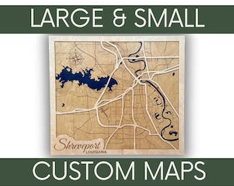 Custom Laser Engraved Wood Map: Personalized Wall Art