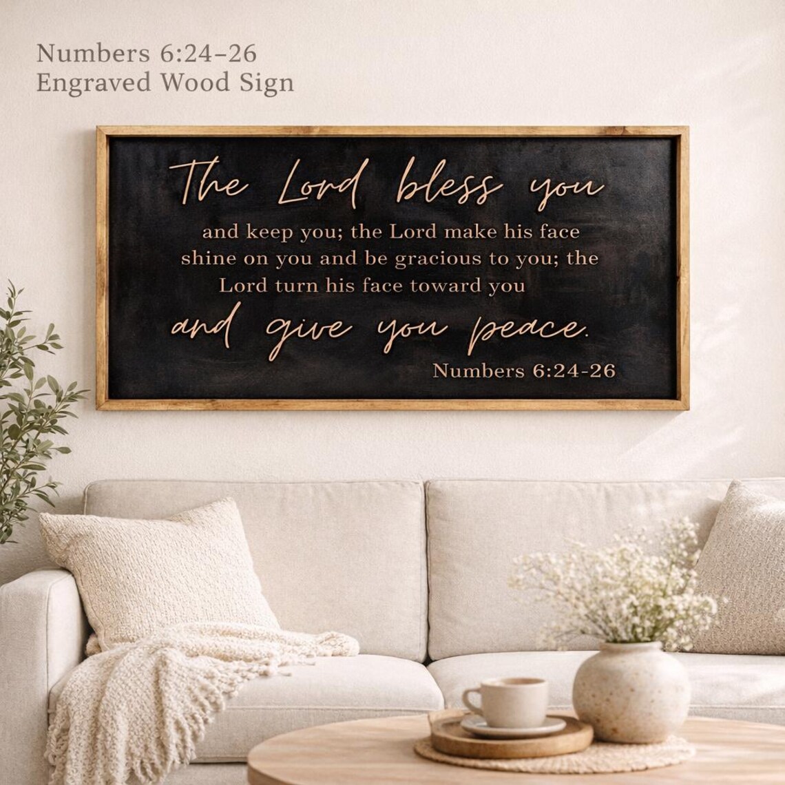 Engraved Wood Sign | Numbers 6:24-26 Scripture, Christian Home Decor - Etsy