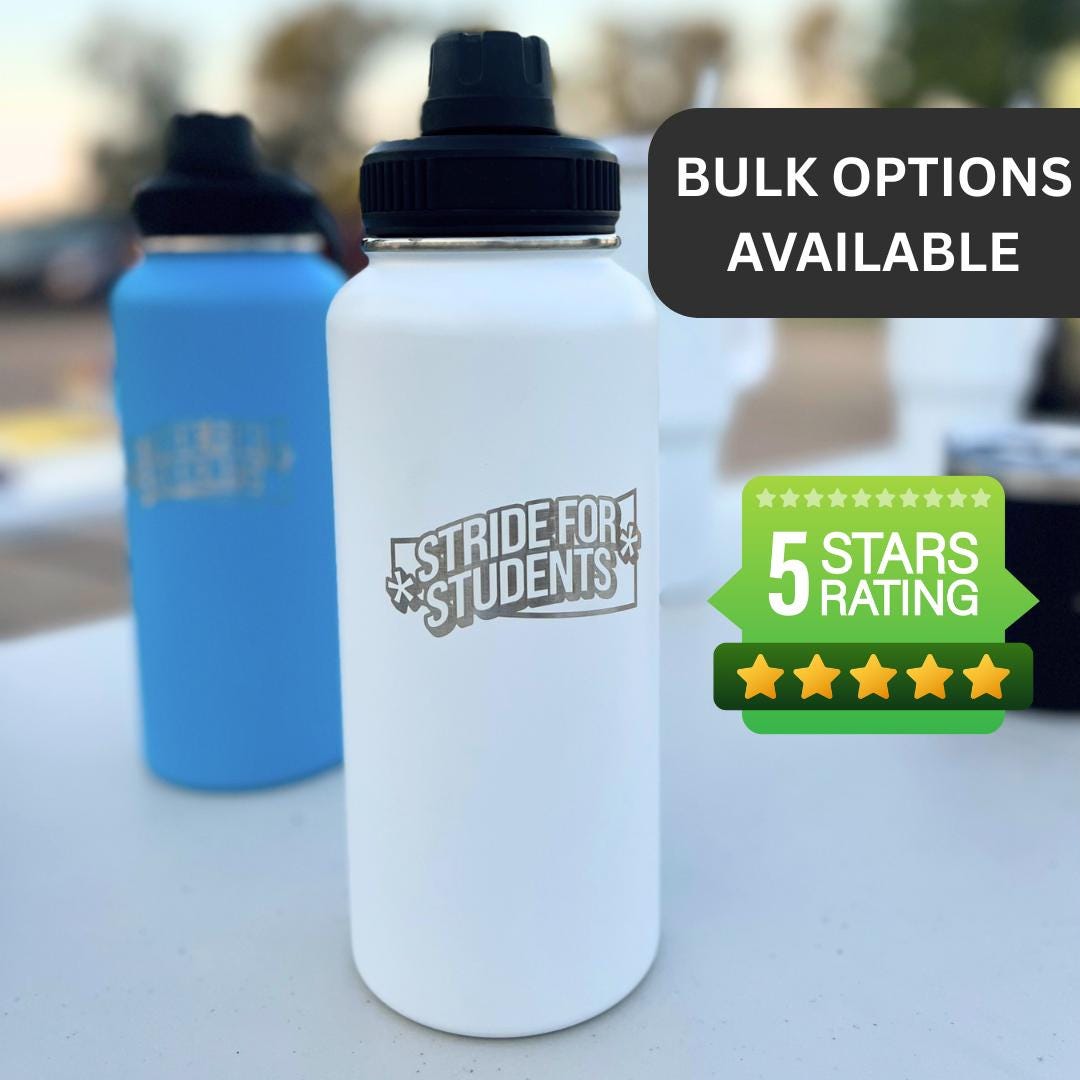 Custom Laser Engraved Stainless Steel Water Bottle: 32oz Insulated Gift ...