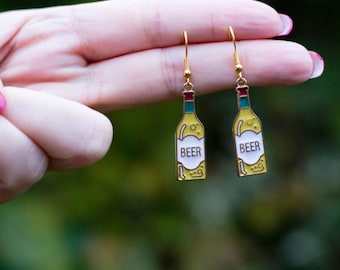 Beer earrings, dangle earrings
