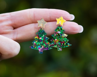 Weihnachtsbaum Ohrringe Weihnachtsohrringe Acryl