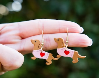 Dachshund earrings - Dog earrings - Dachshund