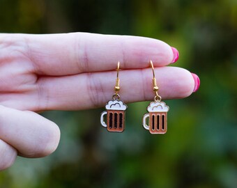 Beer earrings, dangle earrings