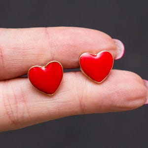 Heart earrings - stud earrings