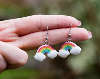 Regenbogen Wolken Ohrringe