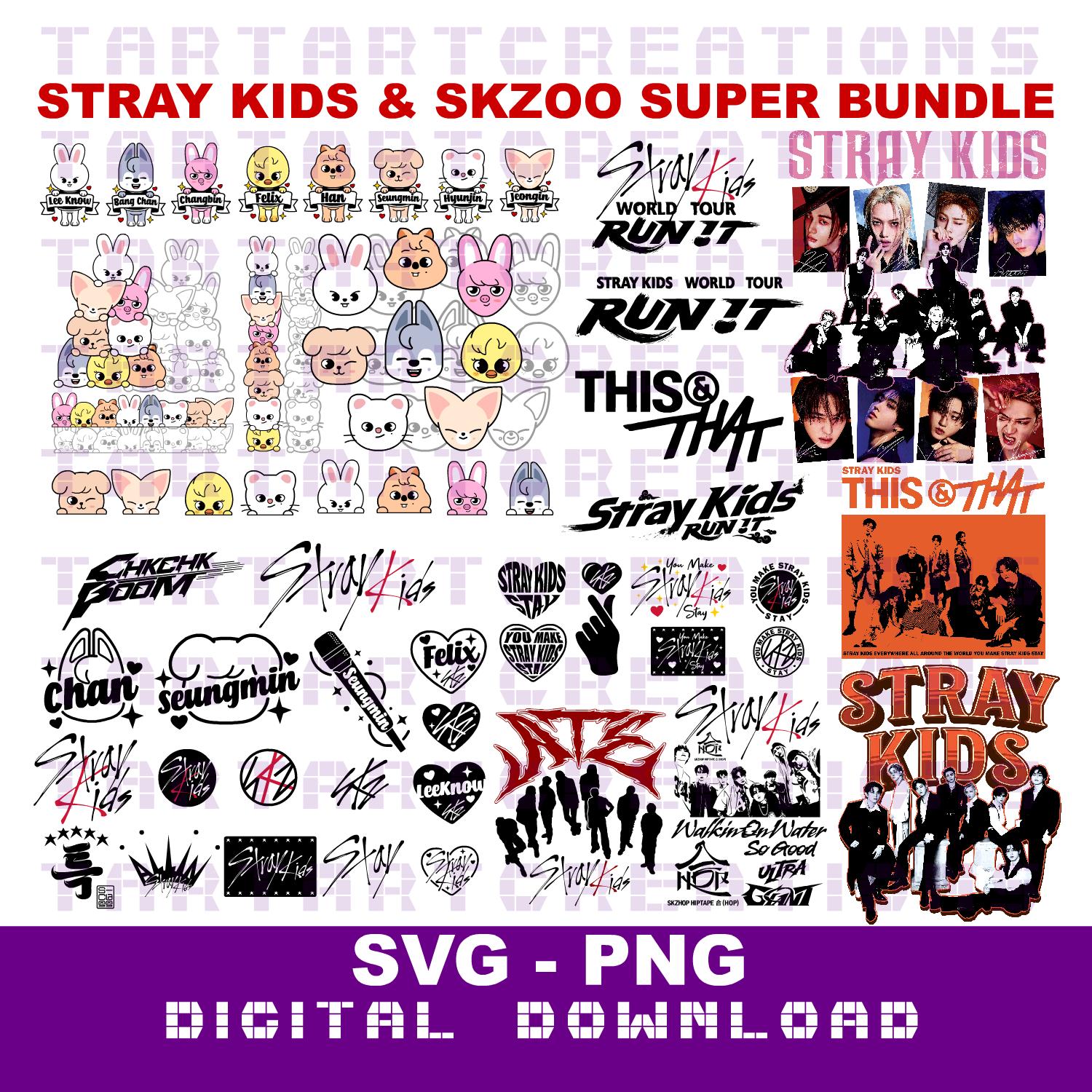 straykids シール Stray Kids SKZOO Super Bundle SVG PNG Cut File (digital Download