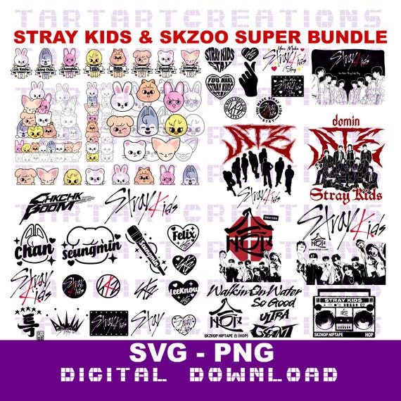 Stray Kids SKZOO Super Bundle SVG PNG Cut File (digital Download