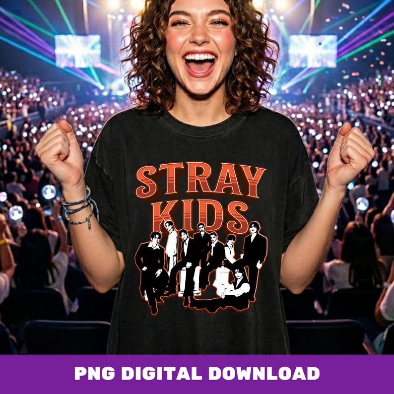 Stray Kids Run It World Tour PNG SVG, Halftone T-Shirt Design, Kpop Cricut Cut File, Stray Kids Concert Merch, Sublimation Digital Download image 5