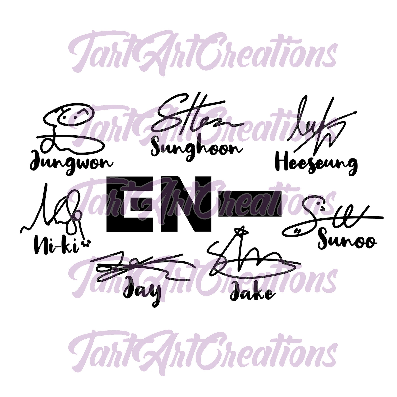 ENHYPEN Signatures BUNDLE SVG Cut File for Cricut Silhouette - Etsy