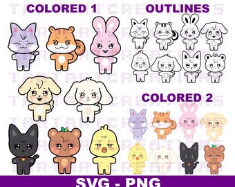 ANITEEZ Characters SVG PNG: Kpop Cut File for Cricut, Silhouette (Digital Download)