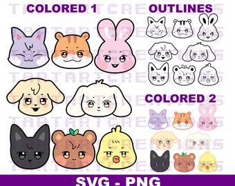 Ateez ANITEEZ Heads SVG Cut File: Kpop Characters (Digital Download)