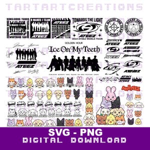 ANITEEZ Ateez Names SVG カット ファイル (Cricut および