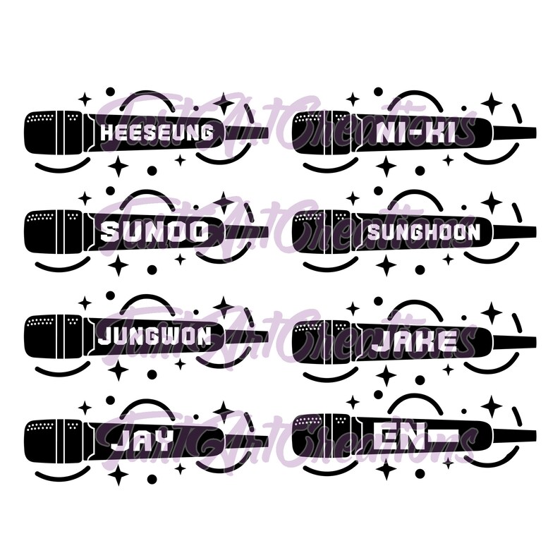 ENHYPEN Nombres de miembros y logotipos BUNDLE Svg Cut File - Etsy México