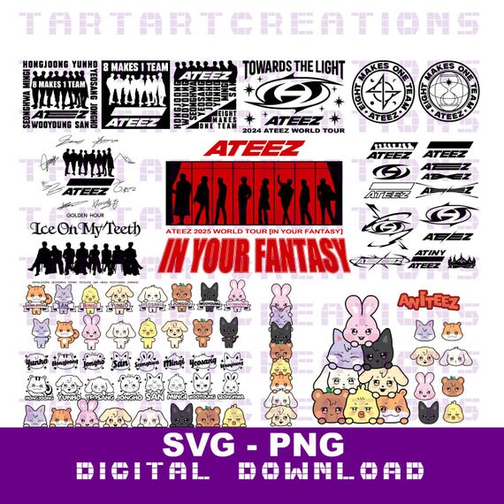 ATEEZ x ANITEEZ スーパーバンドル SVG カットファイル（Cricut および