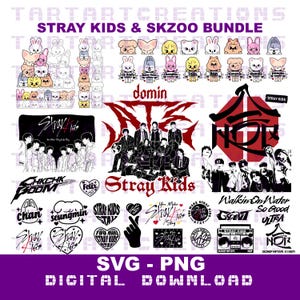 Stray Kids SKZOO Bundle Svg Cut File for Cricut, Stray Kids logos, Stray Kids skzoo characters, HOP, ATE, stickers, mugs, decals