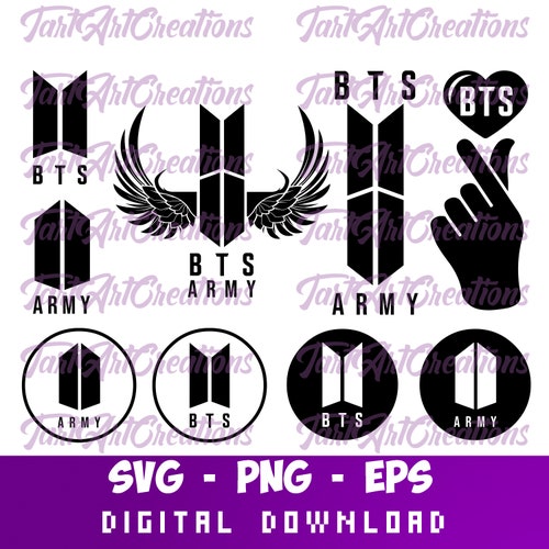 BTS Army Logo BUNDLE SVG Cut File for Cricut Silhouette Kpop - Etsy