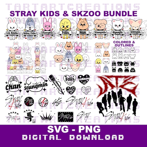 Stray Kids SKZOO Bundle SVG Cut File (digital Download