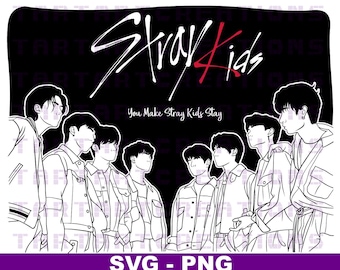 Stray Kids Outlines SVG: Kpop Cut File for Cricut, Silhouette (Digital Download)