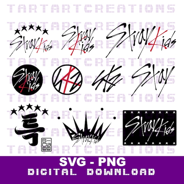 Stray Kids SVG Cut File for Cricut, Silhouette, Kpop Stray Kids, PNG For Vinyl Prints, tshirt prints, stickers, vector