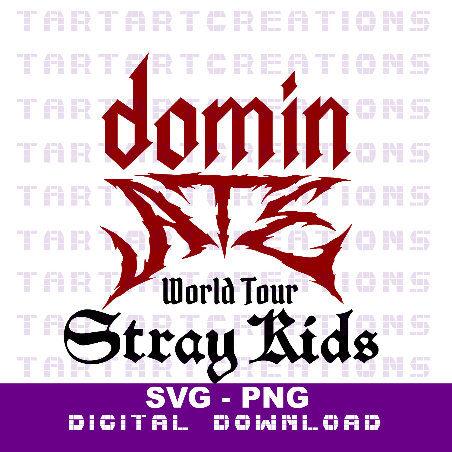 Stray Kids DOMINATE World Tour SVG PNG: Kpop Cut File (digital