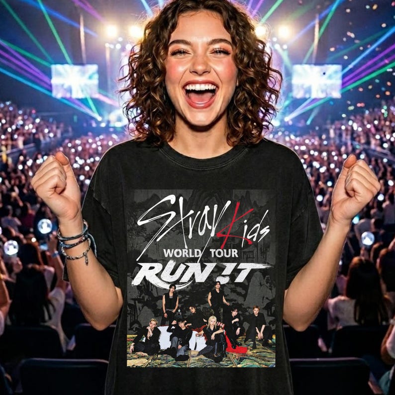 Stray Kids Run It World Tour PNG SVG, Halftone T-Shirt Design, Kpop Cricut Cut File, Stray Kids Concert Merch, Sublimation Digital Download image 8