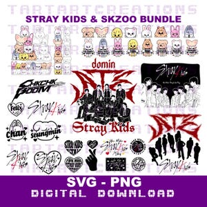 Stray Kids and Skzoo BUNDLE Svg Cut File for Cricut, Stray Kids logos, Stray Kids skzoo characters, Vinyl, tshirt, stickers, mugs, decals