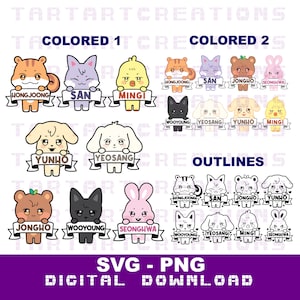 Ateez ANITEEZ Name Banners SVG Cut File (Digital Download)