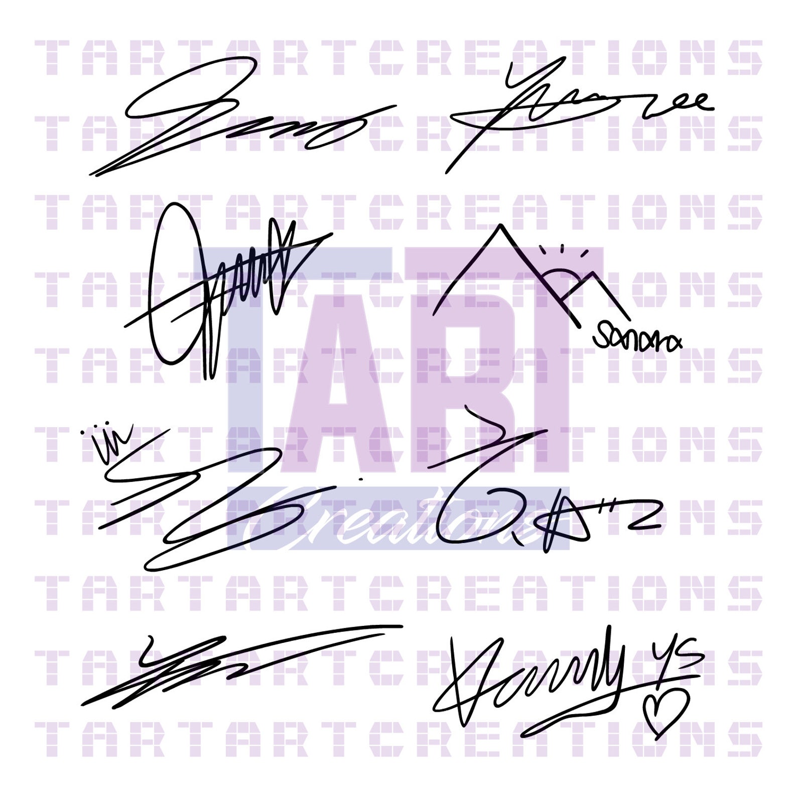 ATEEZ Signatures SVG PNG: Kpop Cut File for Cricut, Silhouette (digital ...