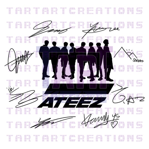 ATEEZ Signatures SVG PNG: Kpop Cut File for Cricut, Silhouette