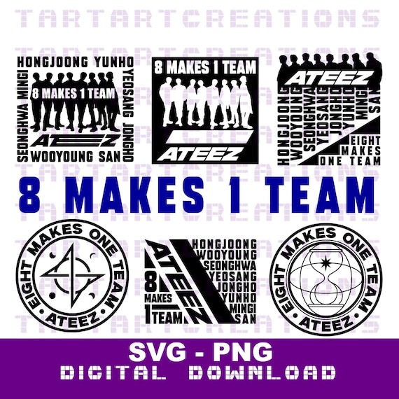 ATEEZ 8MAKES1TEAM SVG Cut File for Cricut and Silhouette