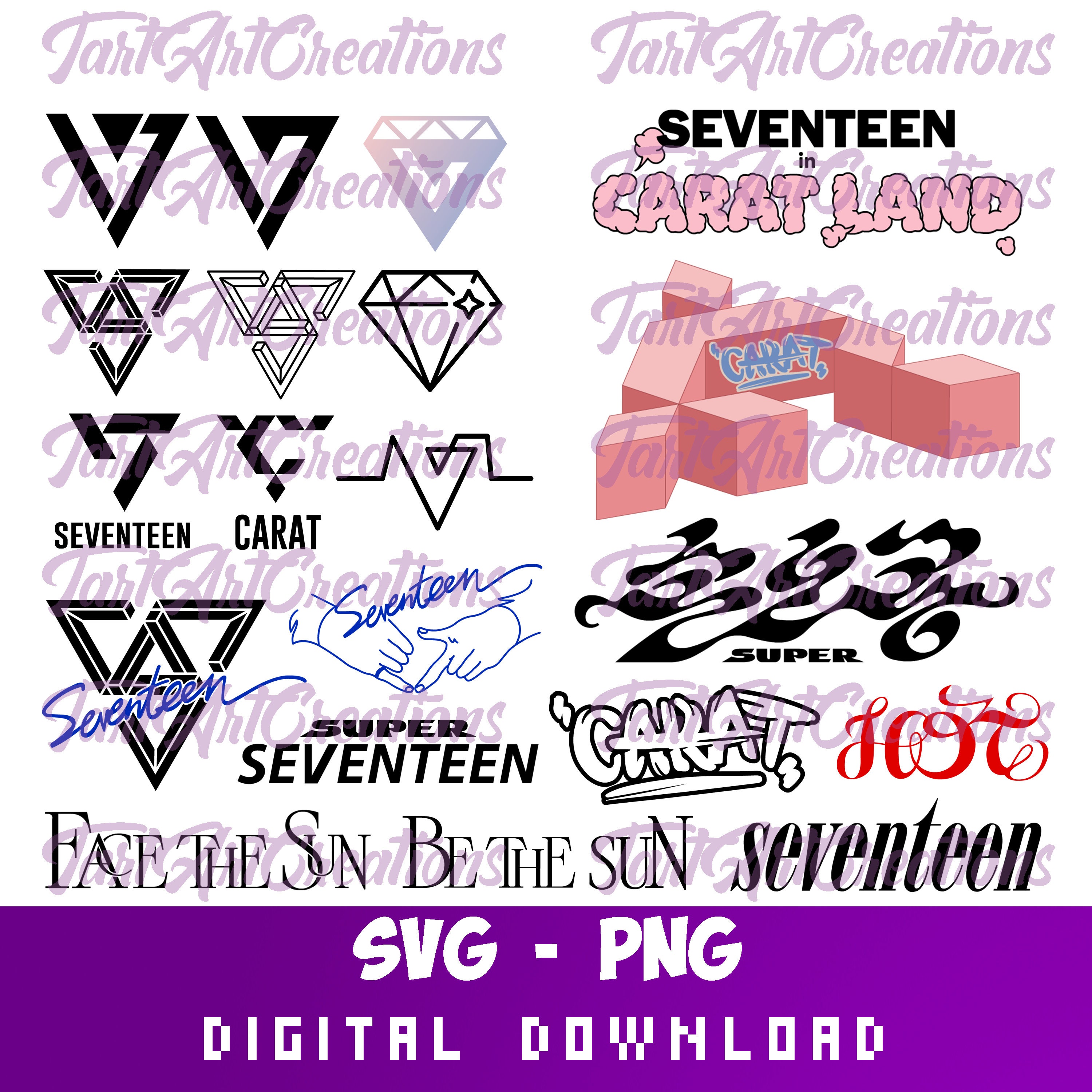 SEVENTEEN CARAT Bundle SVG Cut File for Cricut, Silhouette