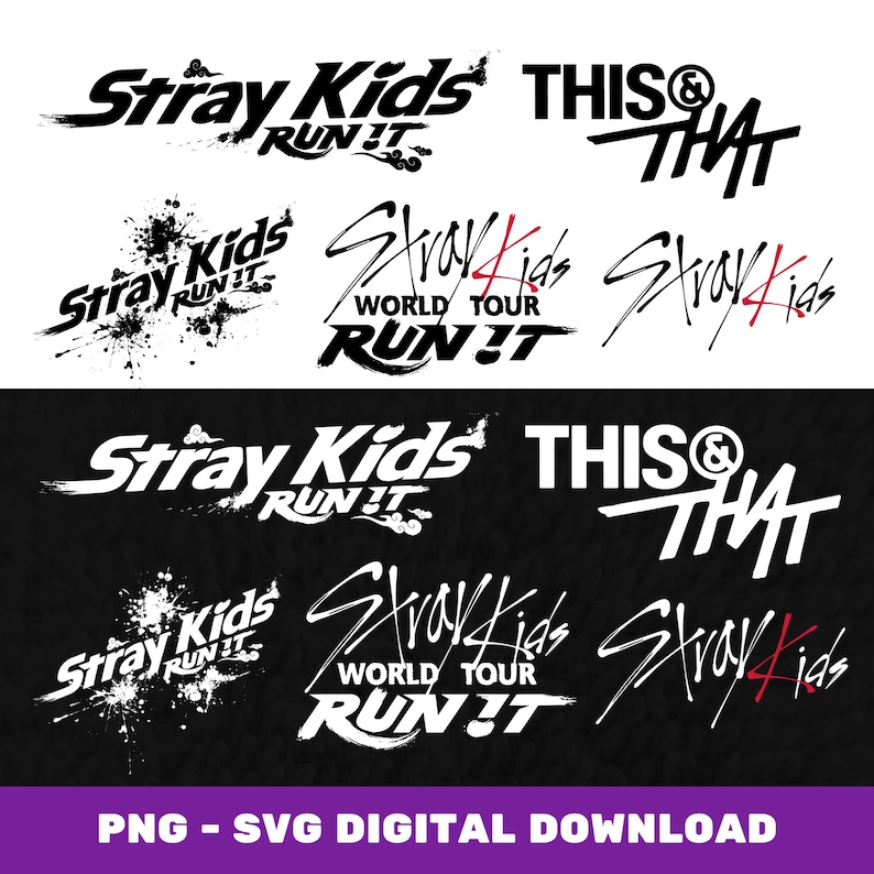 Stray Kids Run It World Tour PNG SVG, Halftone T-Shirt Design, Kpop Cricut Cut File, Stray Kids Concert Merch, Sublimation Digital Download image 19