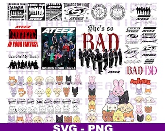 ATEEZ x ANITEEZ Super Bundle SVG Cut File for Cricut and Silhouette,  Ateez, Aniteez, Vinyl, tshirt, stickers, mugs, decals, Kpop svg, png