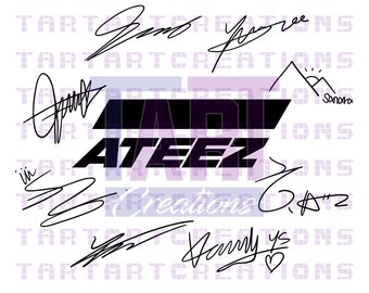 ATEEZ Signatures SVG PNG: Kpop Cut File for Cricut, Silhouette