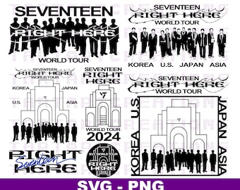 Paquete SVG PNG de Seventeen Right Here World Tour (Descarga digital)
