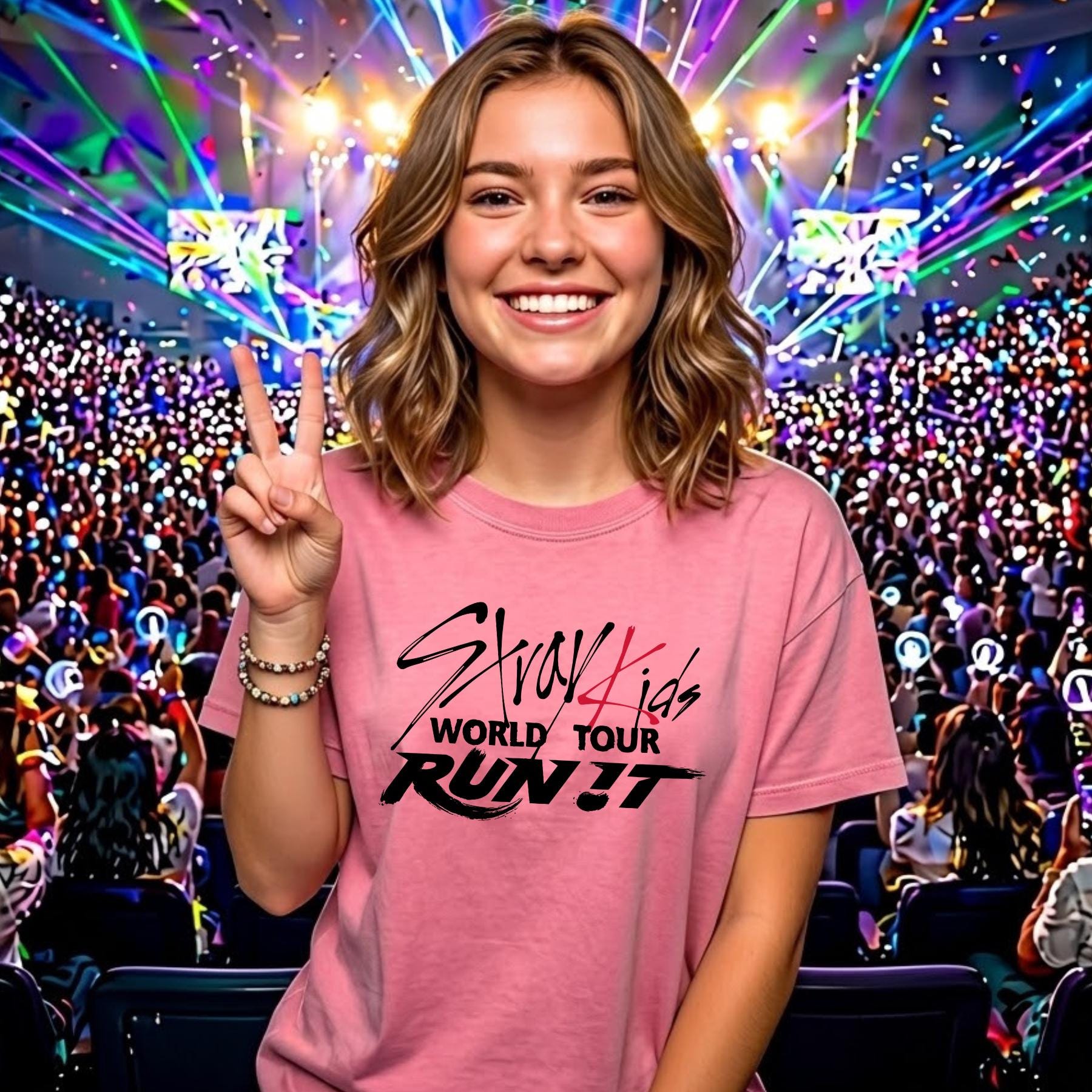 Stray Kids Run It World Tour PNG SVG、ハーフトーンTシャツデザイン