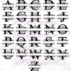 Split Letters Svg, Split Monogram SVG, Split Monogram Alphabet ...