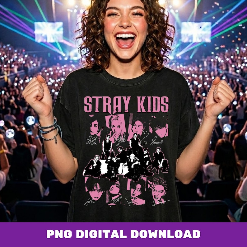 Stray Kids Run It World Tour PNG SVG, Halftone T-Shirt Design, Kpop Cricut Cut File, Stray Kids Concert Merch, Sublimation Digital Download image 3