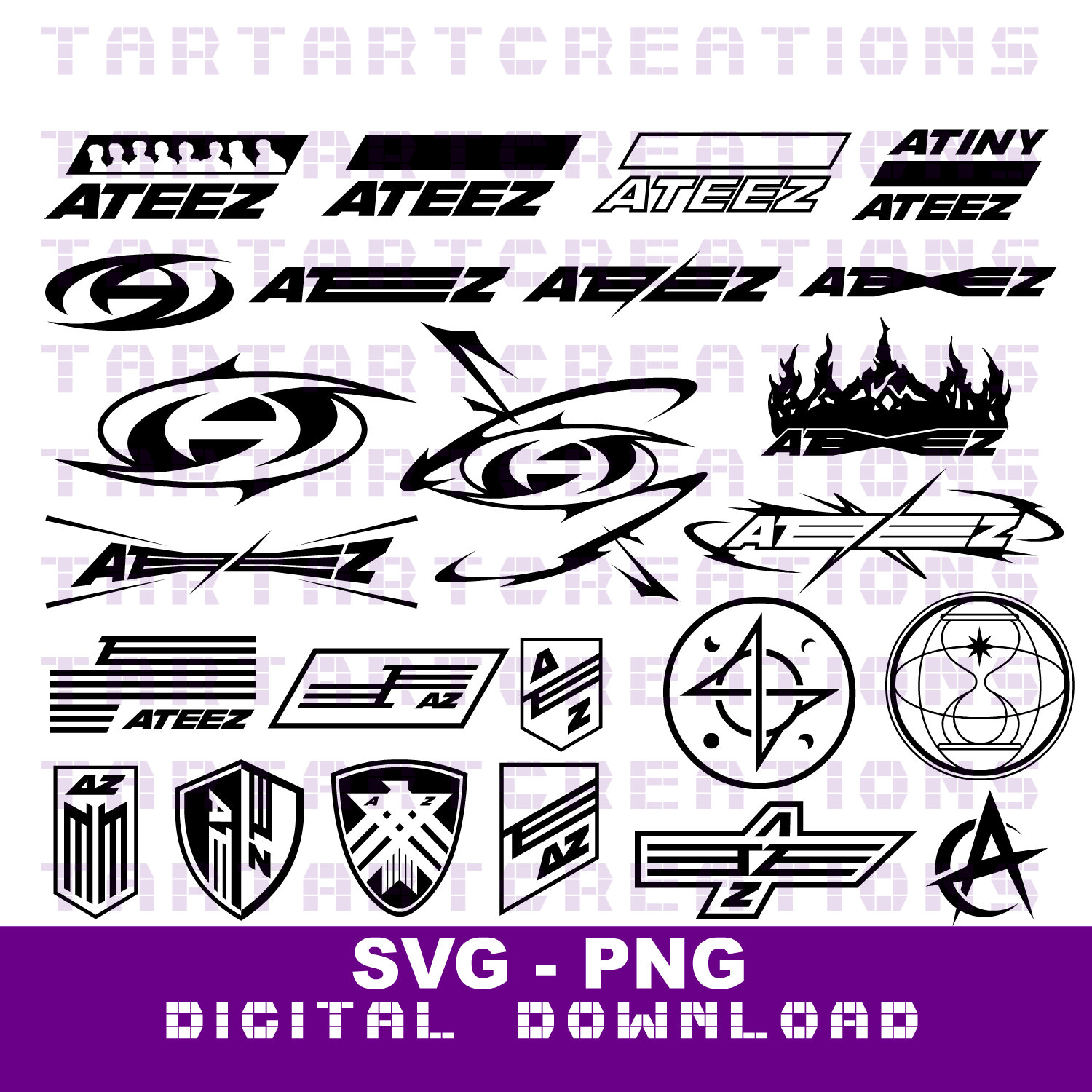 ATEEZ SVG PNG Cut File for Cricut and Silhouette, Kpop Ateez